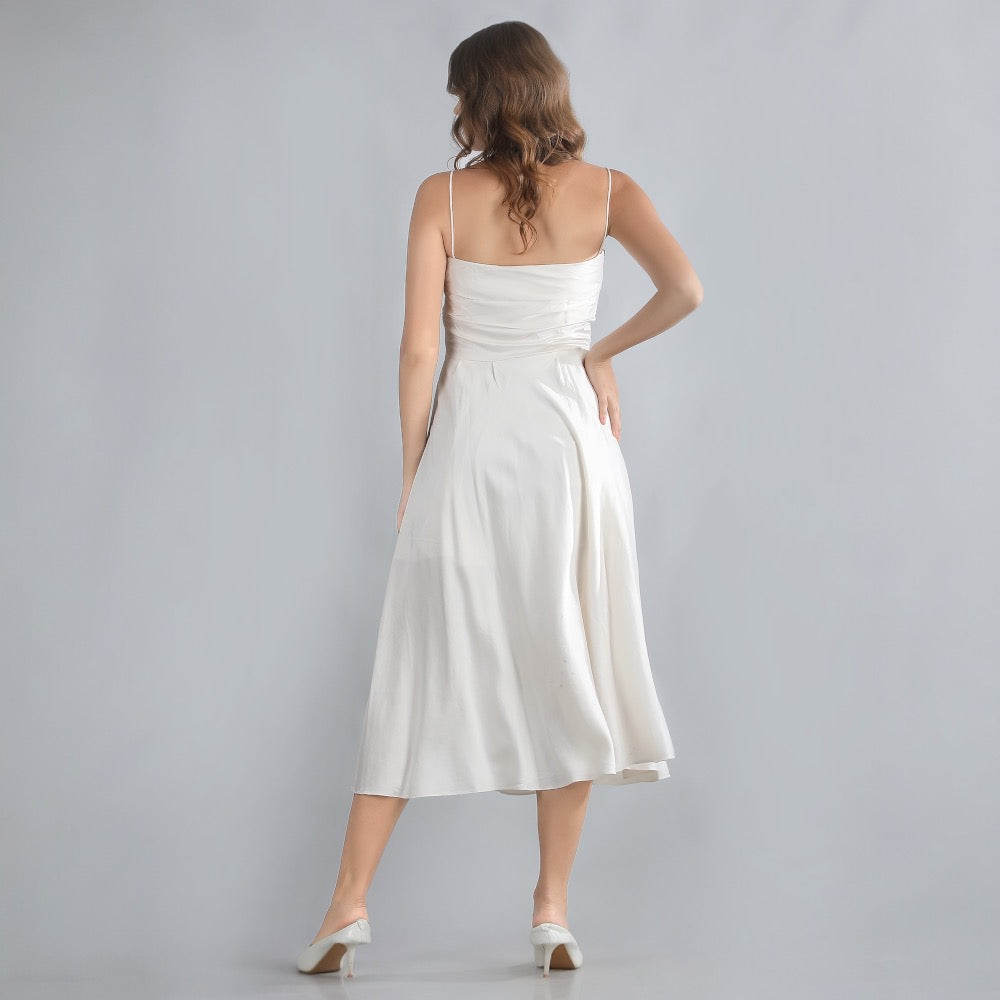 IVORY GRACE SATIN DRESS