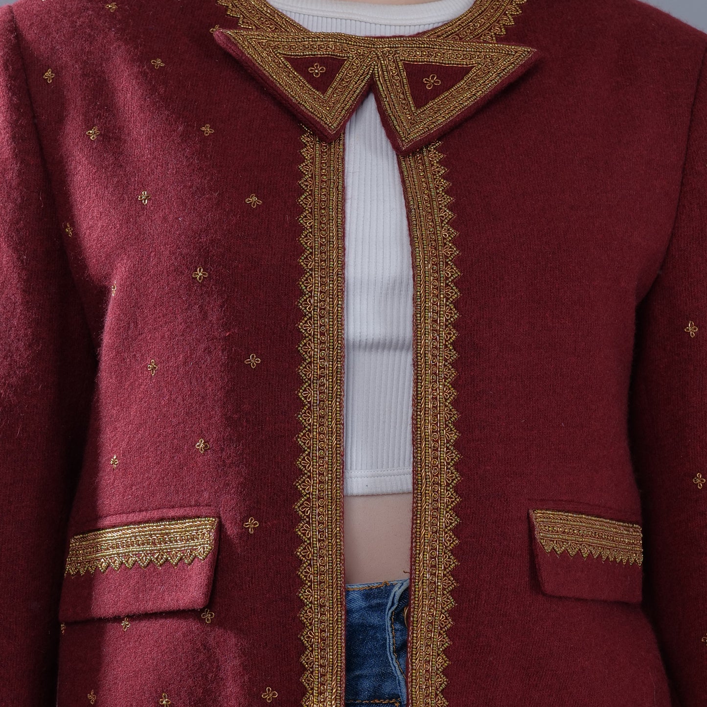 BURGUNDY CASHMERE JACKET